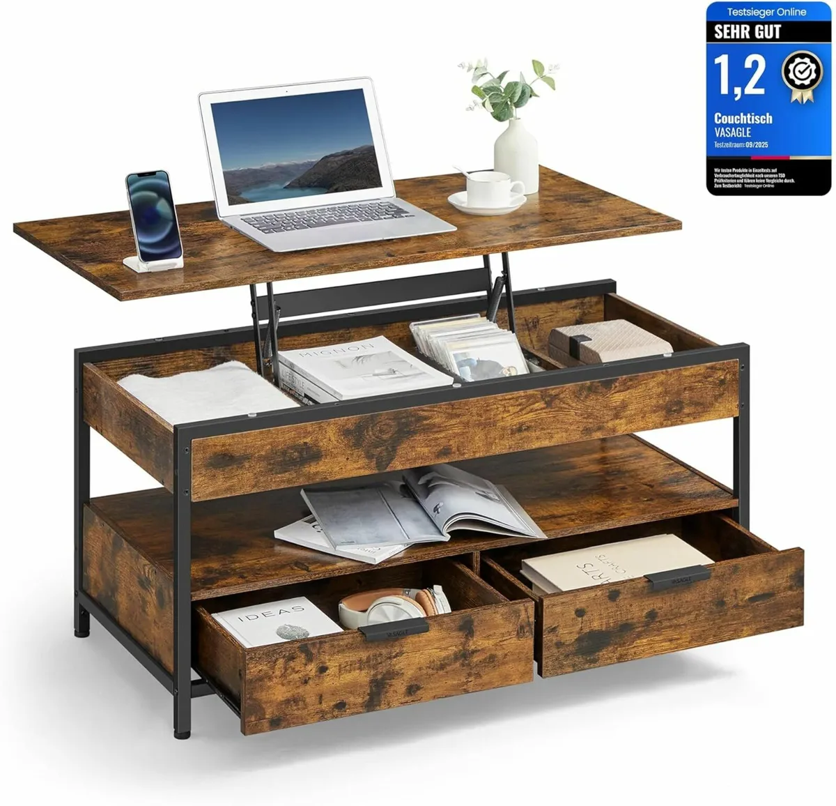 Lift-Top Coffee Table with Storage - Image 1