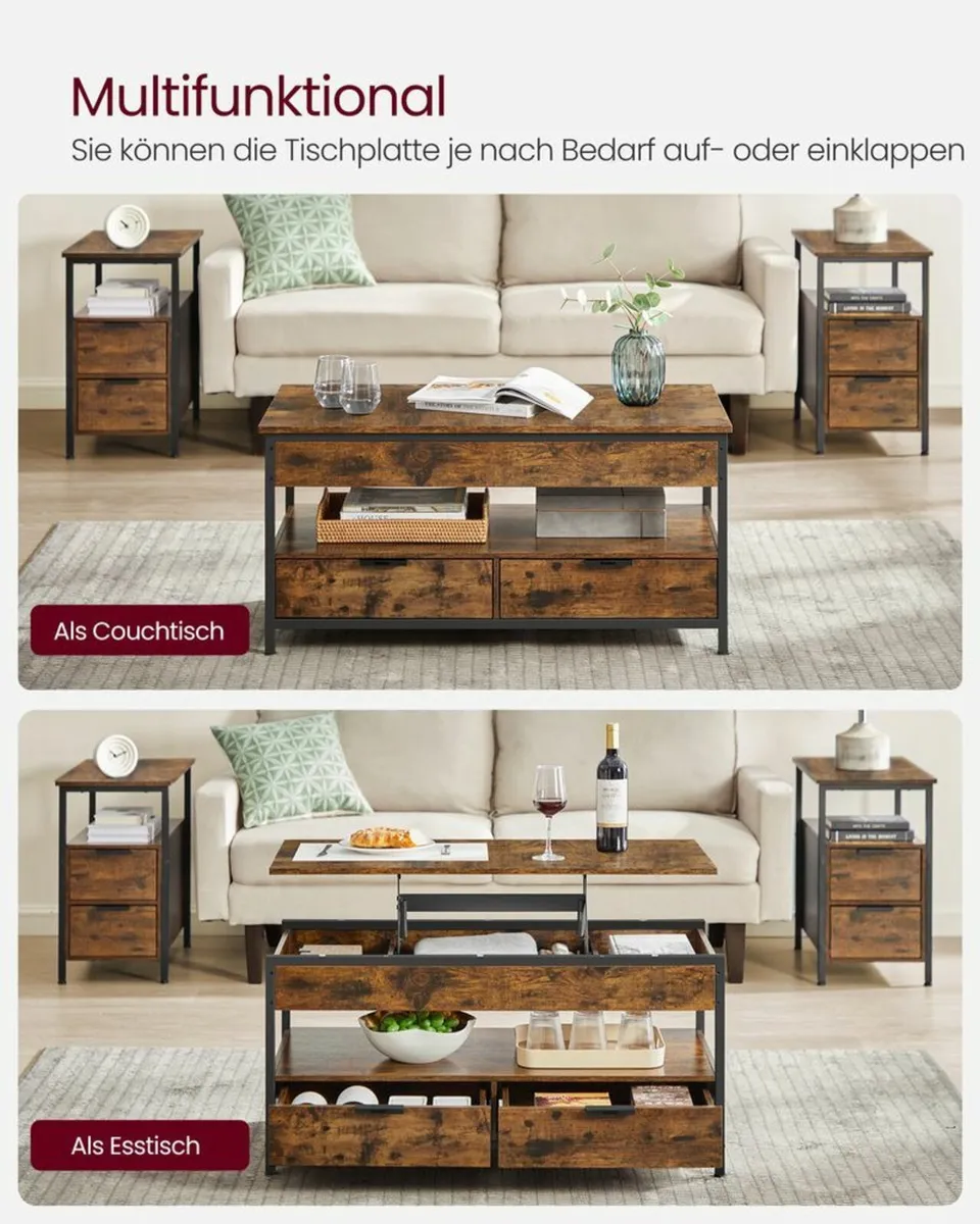 Lift-Top Coffee Table with Storage - Image 4