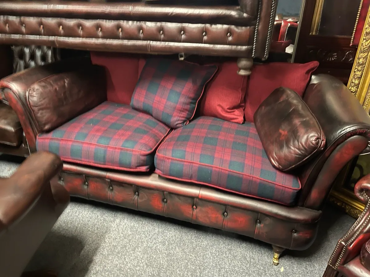 Chesterfield sofa leather wool 🎄🎄🎄 - Image 2