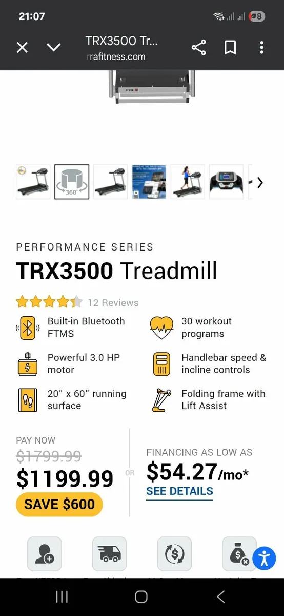 XTERRA TREADMILL TRX 3500 - Image 4