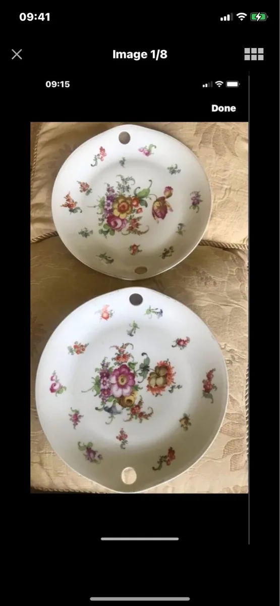 Antique Meissen Hand Painted Plate Set - Image 1