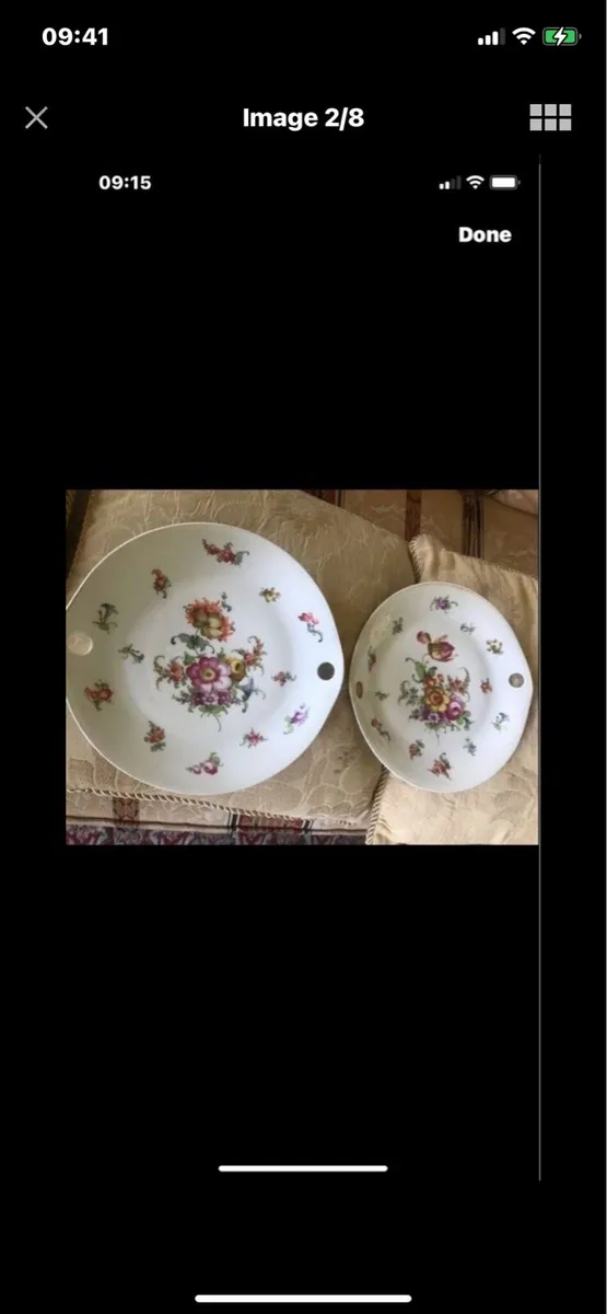 Antique Meissen Hand Painted Plate Set - Image 2