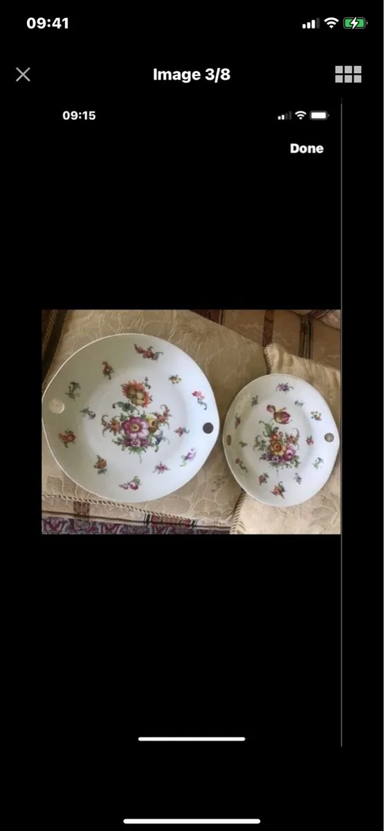 Antique Meissen Hand Painted Plate Set - Image 3