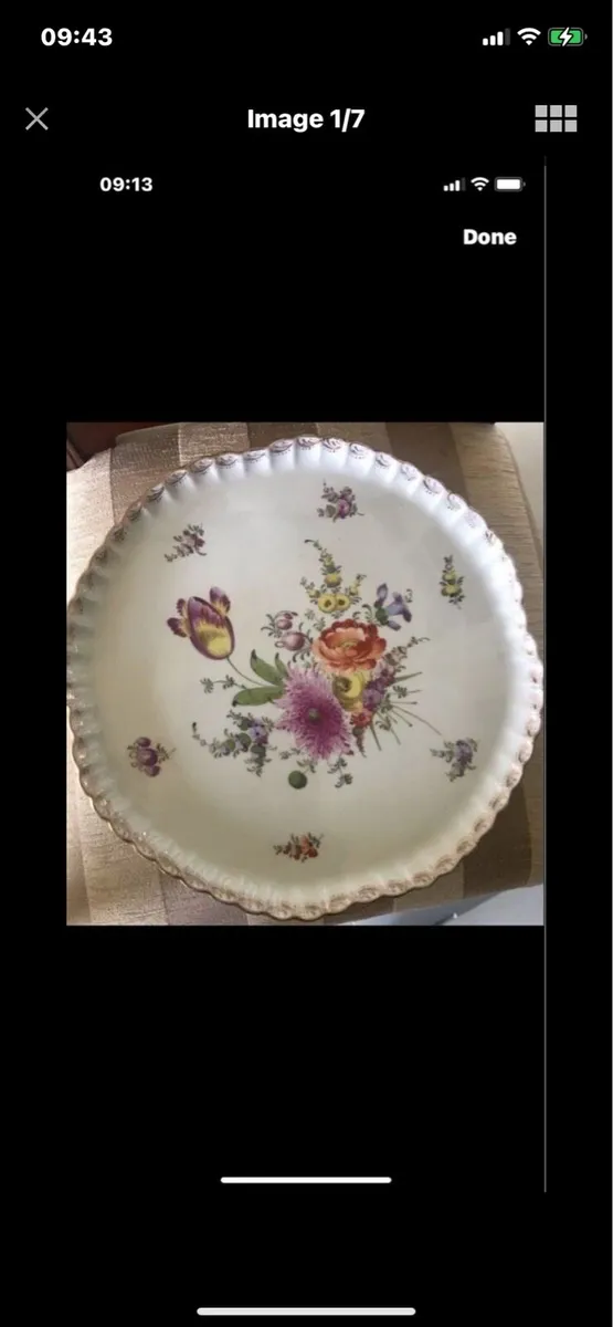 Antique Meissen Hand Painted Dish - Image 1
