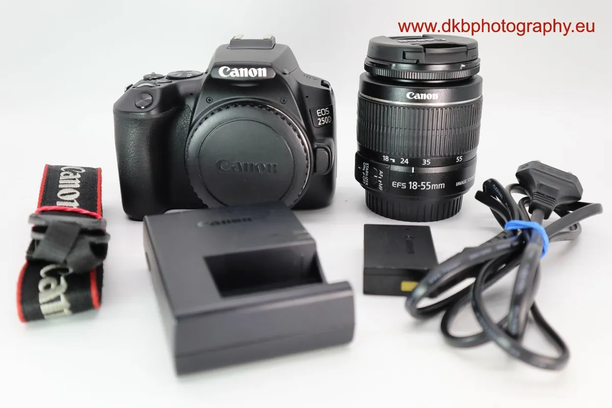 CANON 250D CAMERA & CANON EFs 18-55mm IS II LENS - Image 1