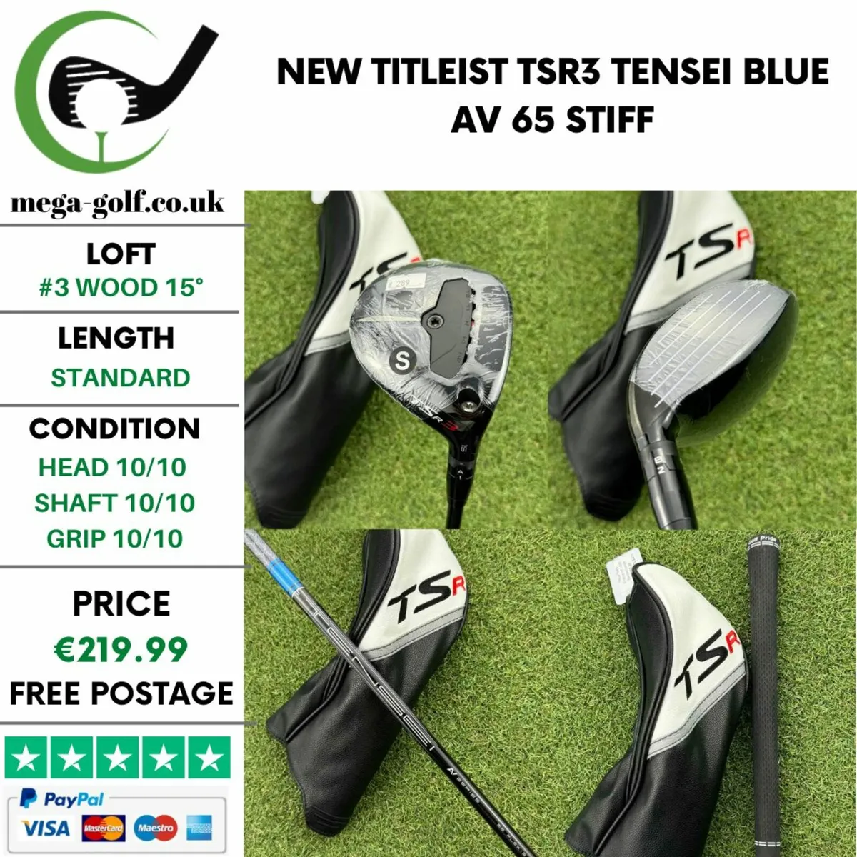 New Titleist TSR3 #3 Wood 15° / Stiff - Image 1