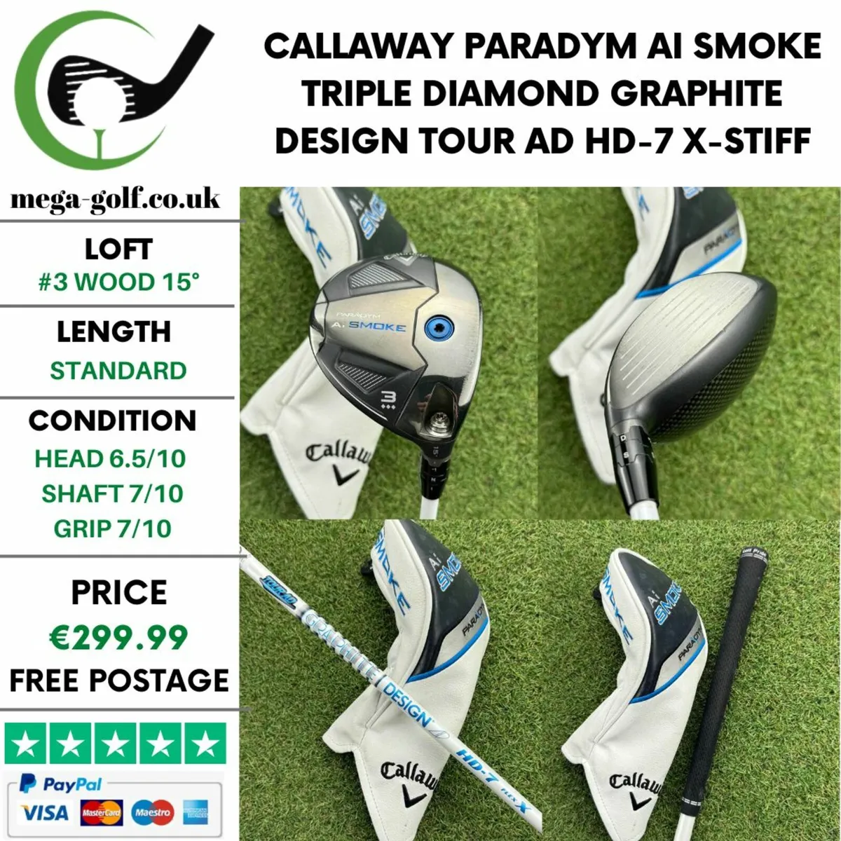 Callaway Paradym Ai Smoke Triple Diamond #3Wood 15 - Image 1