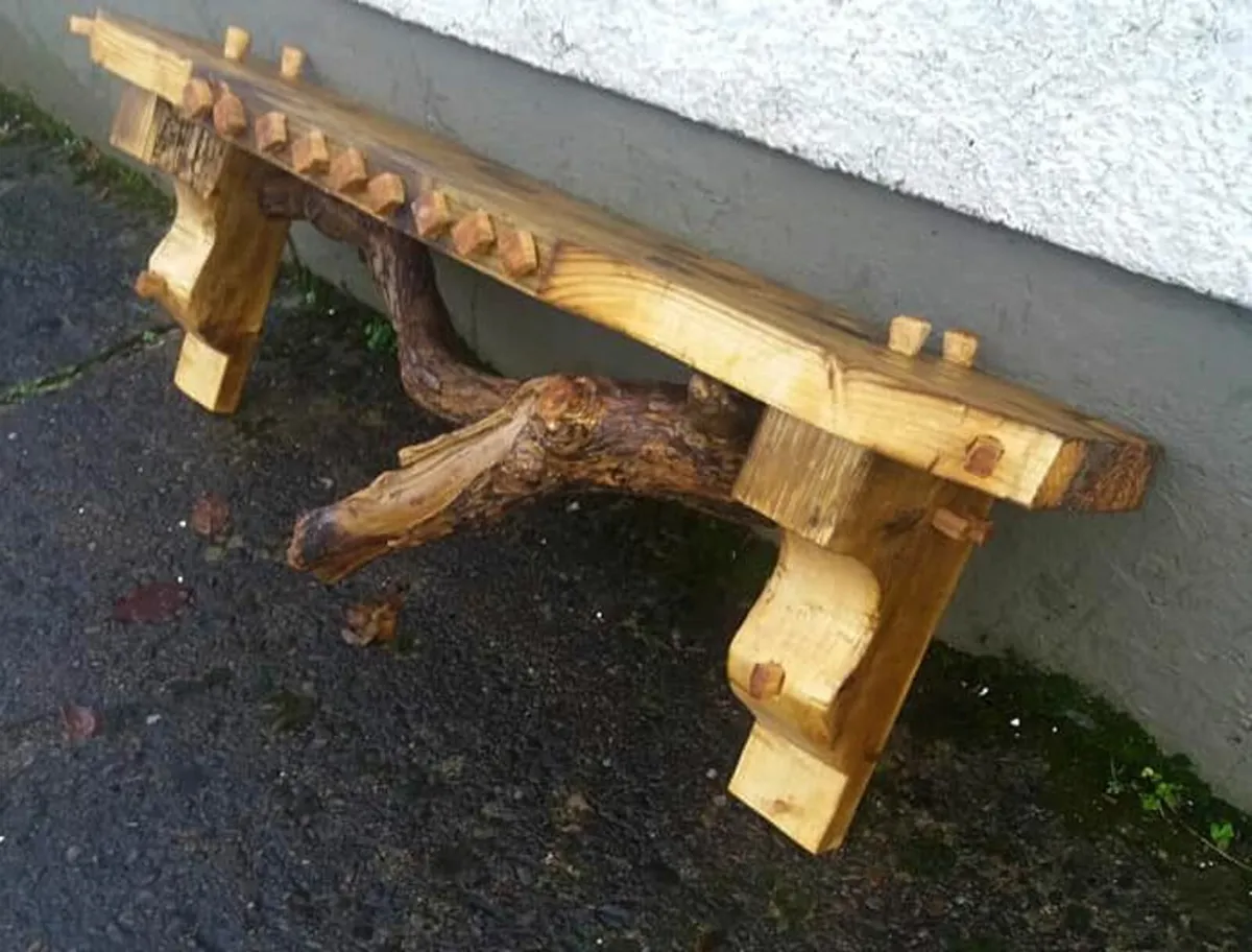 Rustic Driftwood floating stove mantel / shelf - Image 2