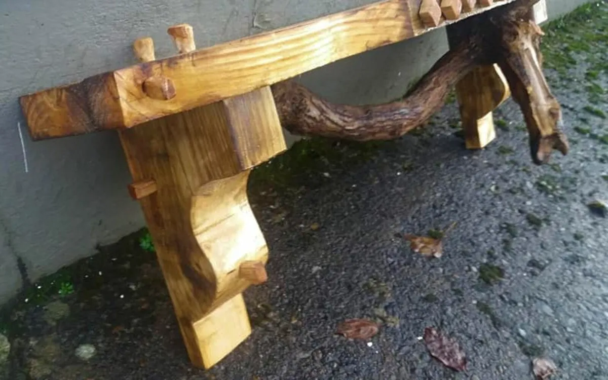 Rustic Driftwood floating stove mantel / shelf - Image 3