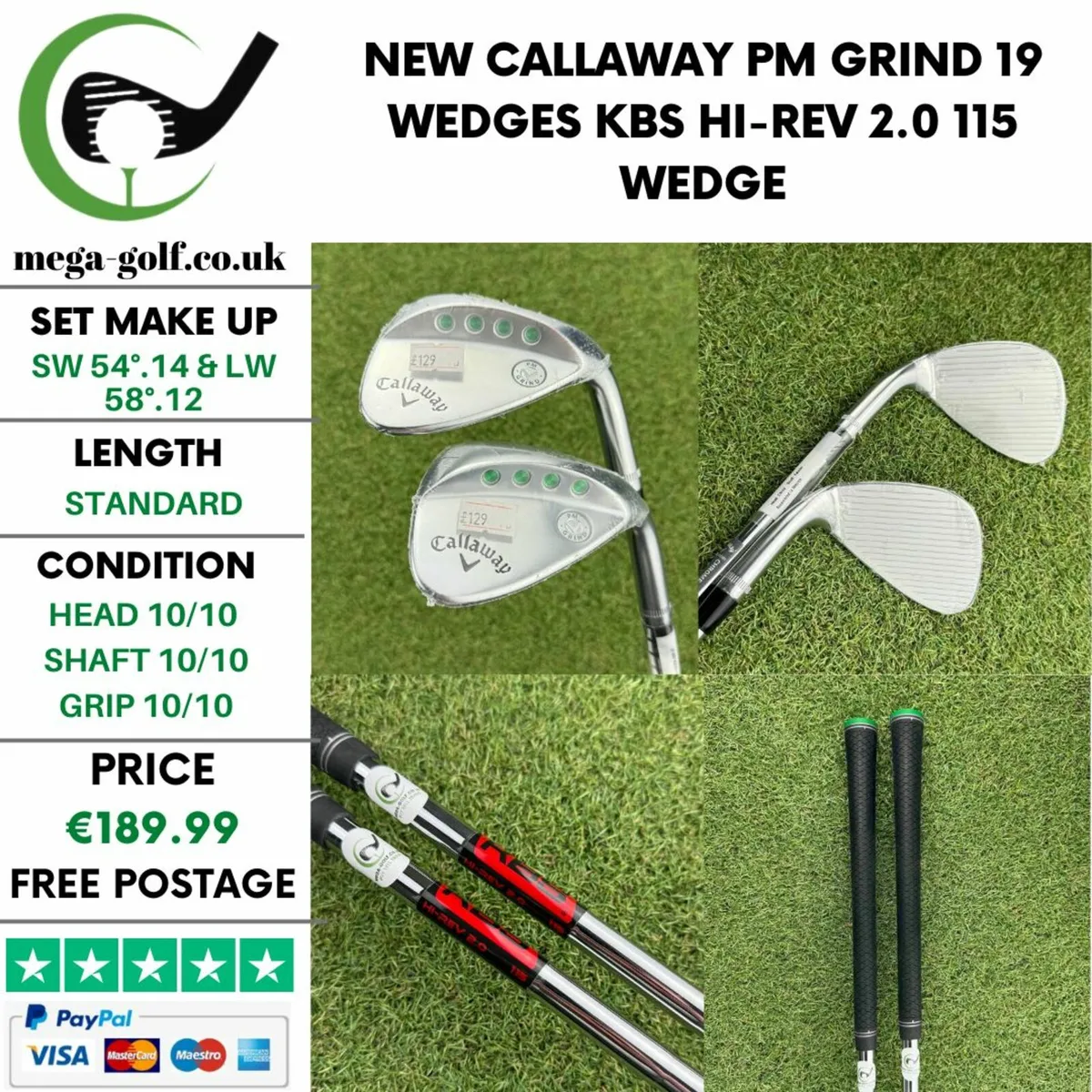 New Callaway PM Grind 19 Wedges Sw 54° & Lw 58° - Image 1