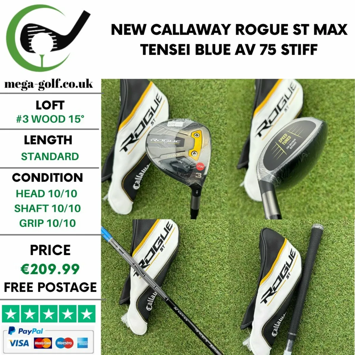 New Callaway Rogue ST Max #3 Wood 15° / Stiff - Image 1
