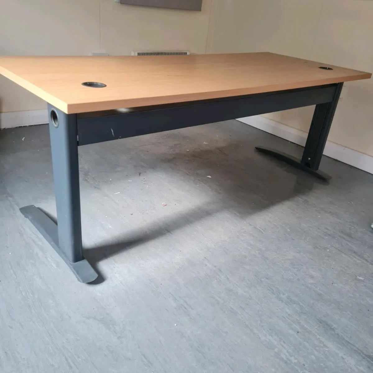2 metre beech office desk - Image 2