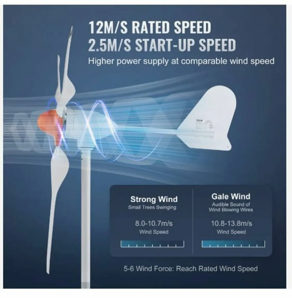 500W Wind Turbine Generator, 12V Wind Turbine - Image 2