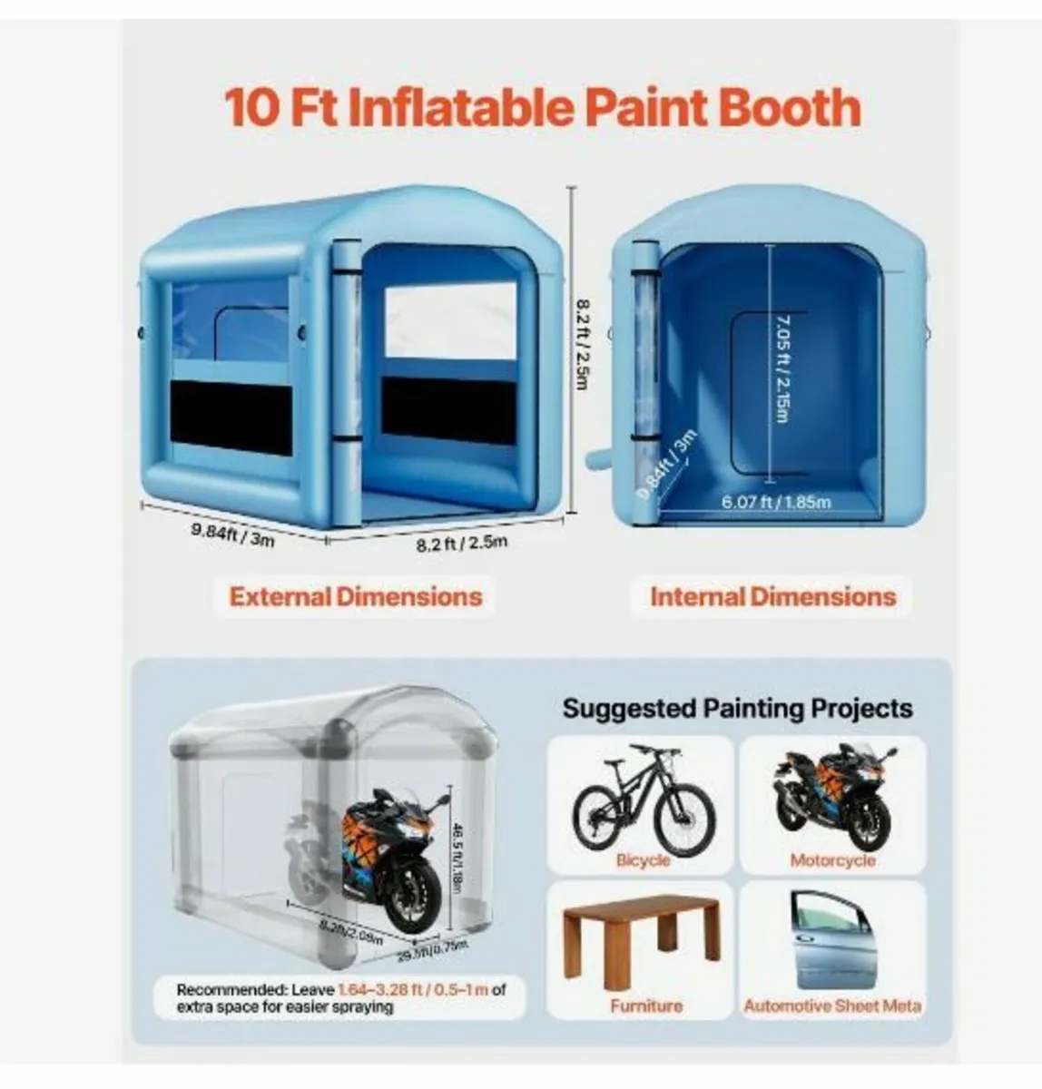 Inflatable Paint Booth, 3 x 2.5 x 2.5 m - Image 3
