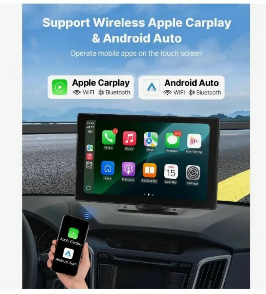 Wireless Car Stereo, 228.6mm - Image 3