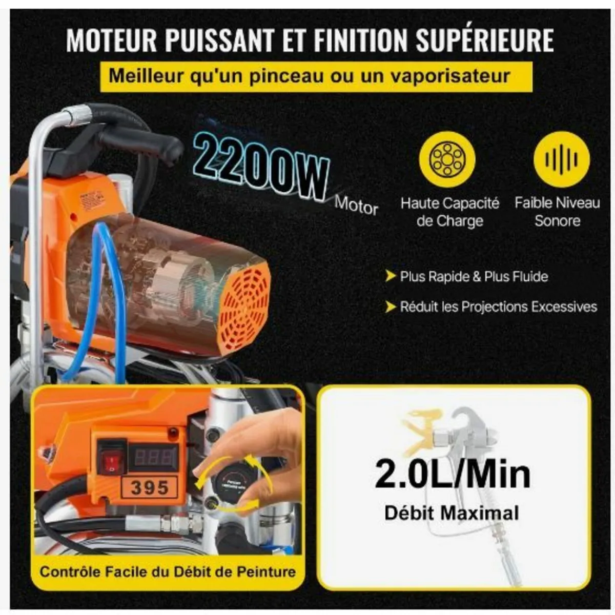Airless Paint Sprayer with High Pressure 2200W - Image 4