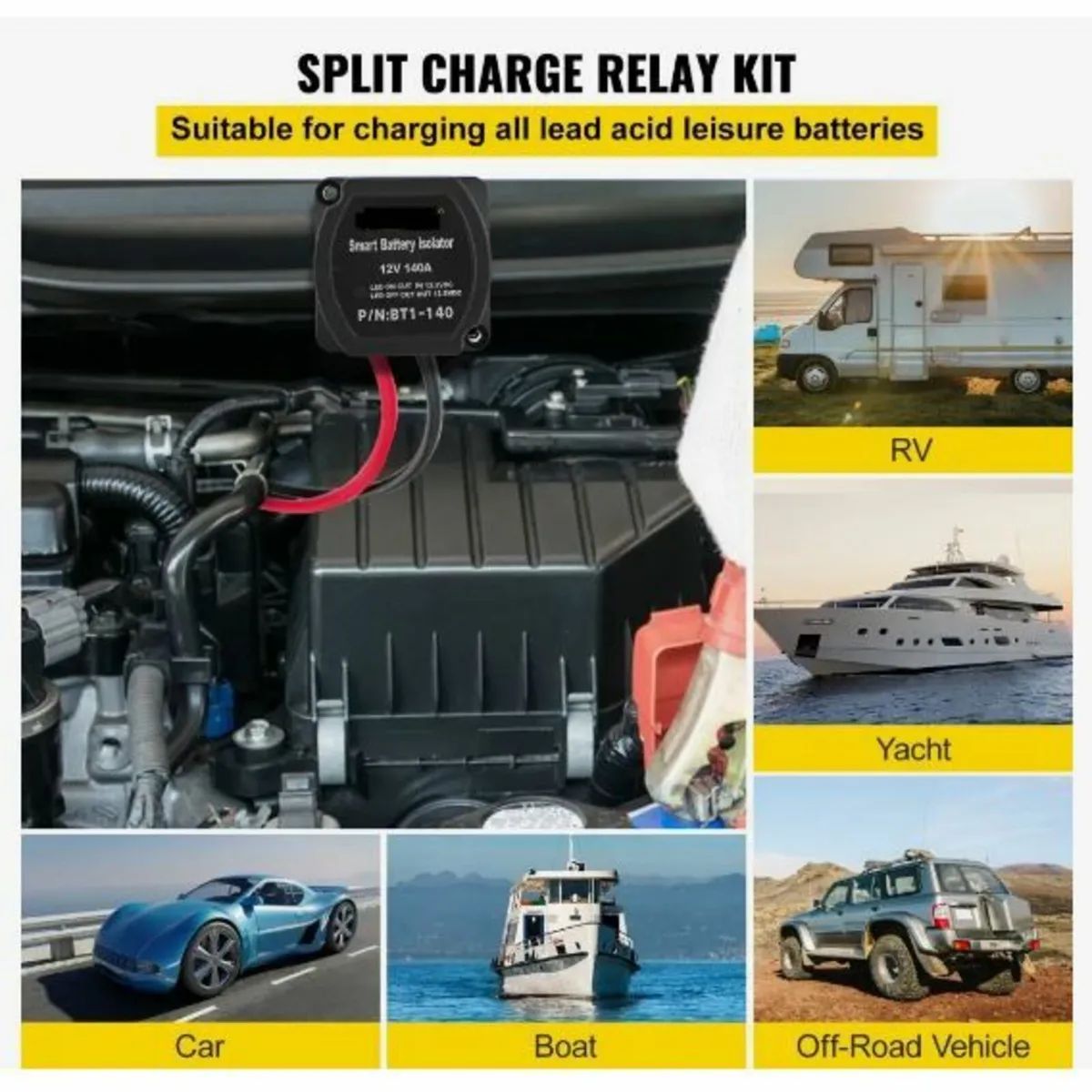 Split Charge Relay Kit, 6mtr 12V - Image 2