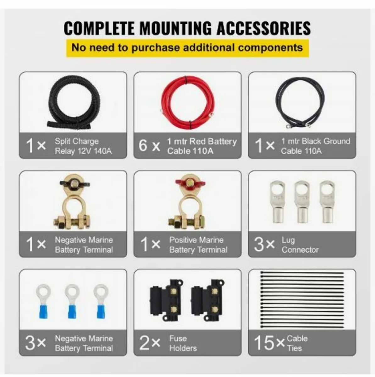 Split Charge Relay Kit, 6mtr 12V - Image 3