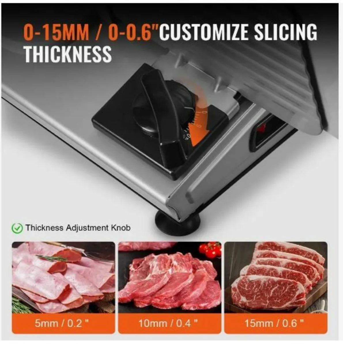 Meat Slicer, 180W Electric Deli Food Slicer - Image 3