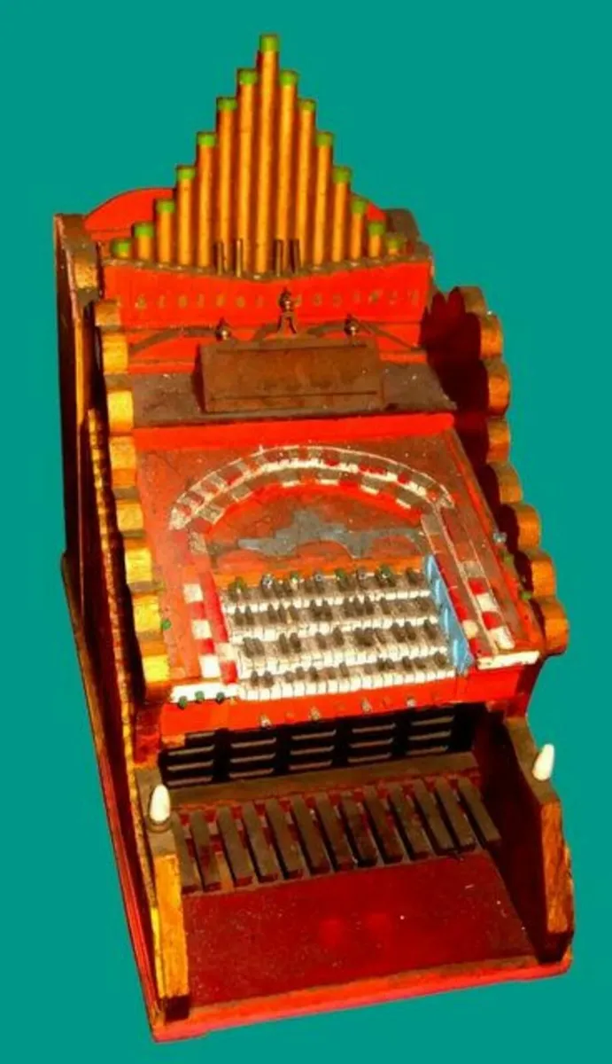 Large Vintage Hand Carved Organ Model - Image 3
