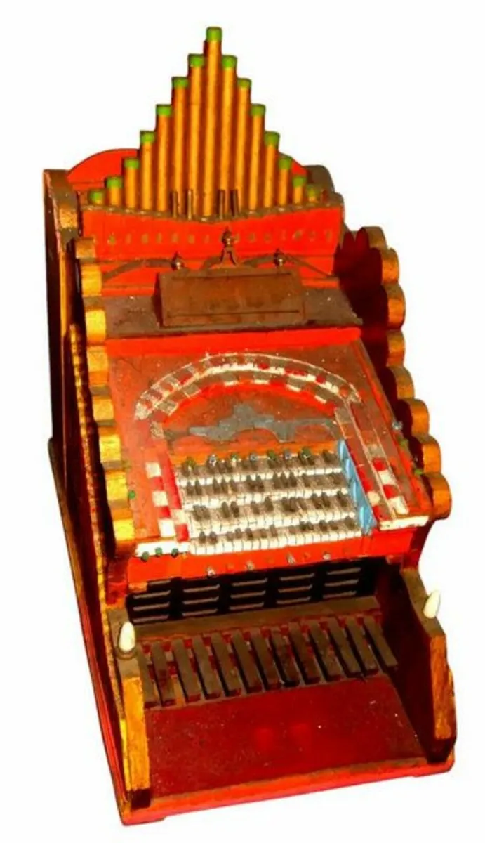 Large Vintage Hand Carved Organ Model - Image 4
