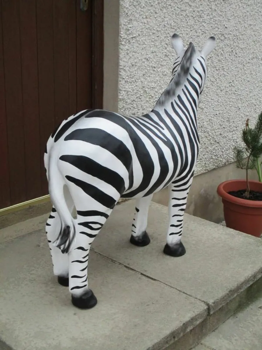 Large Fibreglass Zebra - Image 4