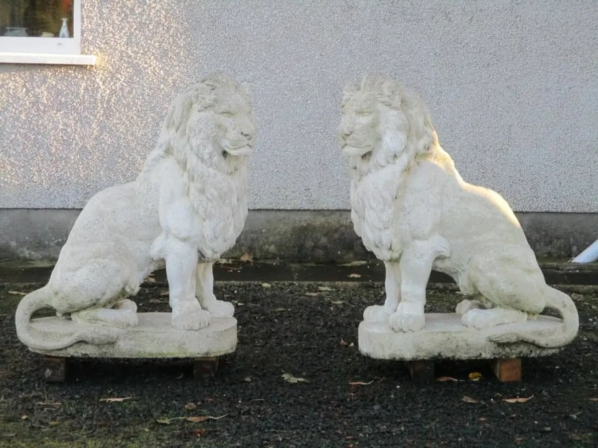 Pair Of Large Porto Lions - Image 1