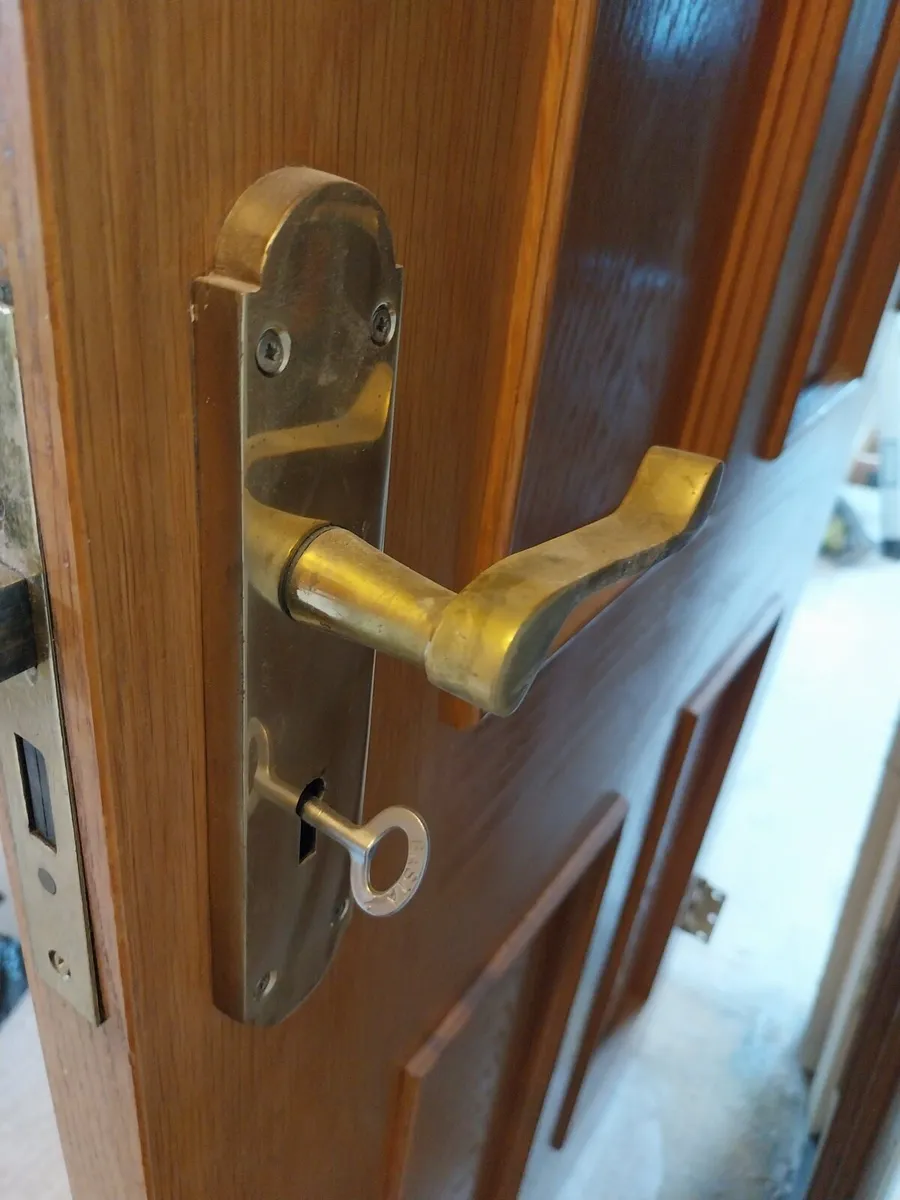 Solid timber Internal Door with handles - Image 3
