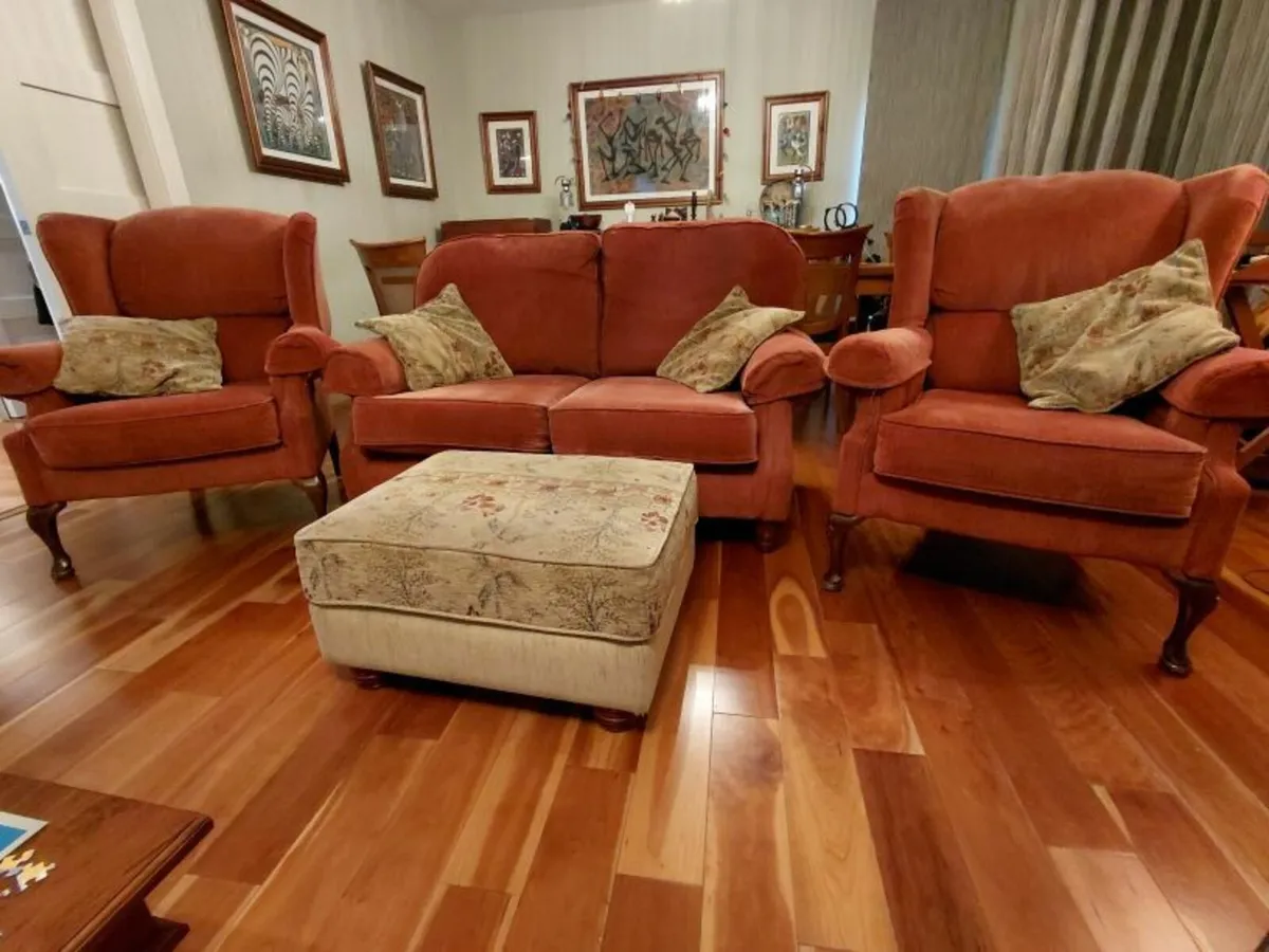 Sofa 2 Chairs Ottoman - Image 2