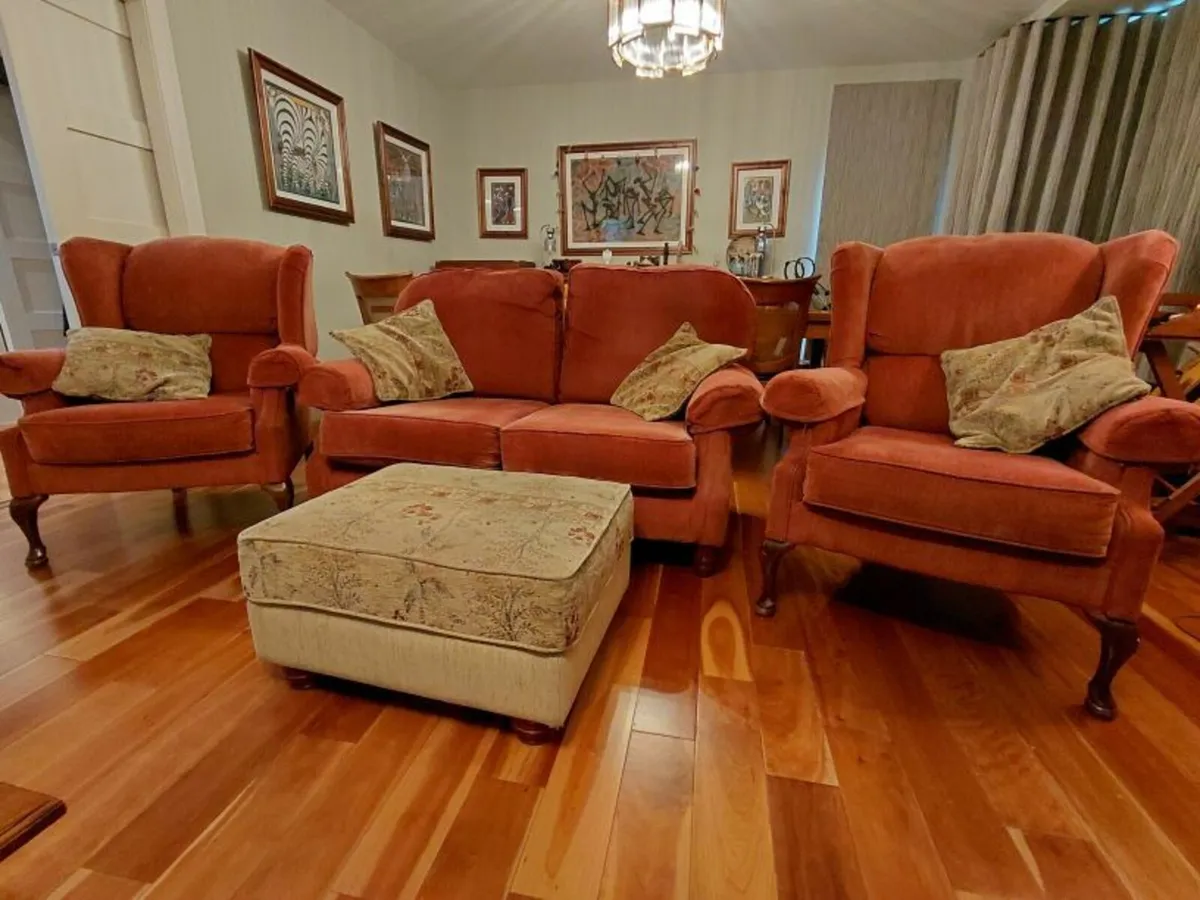 Sofa 2 Chairs Ottoman - Image 1