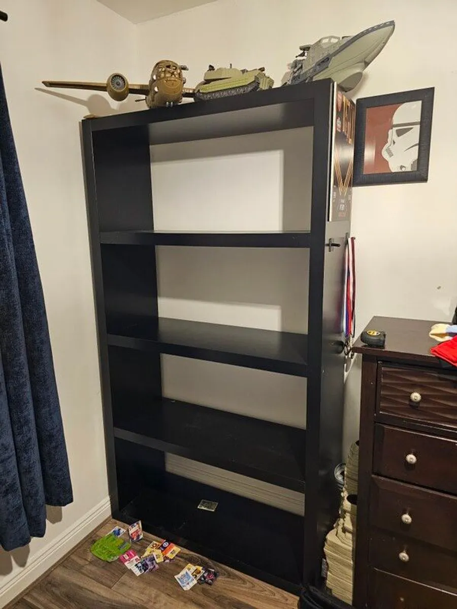 Large black shelfing unit - Image 1