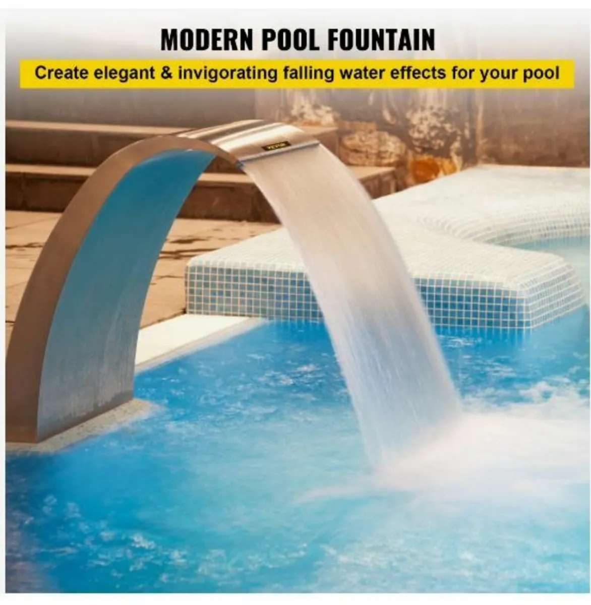 Pool Waterfall Fountain Stainless Steel - Image 2