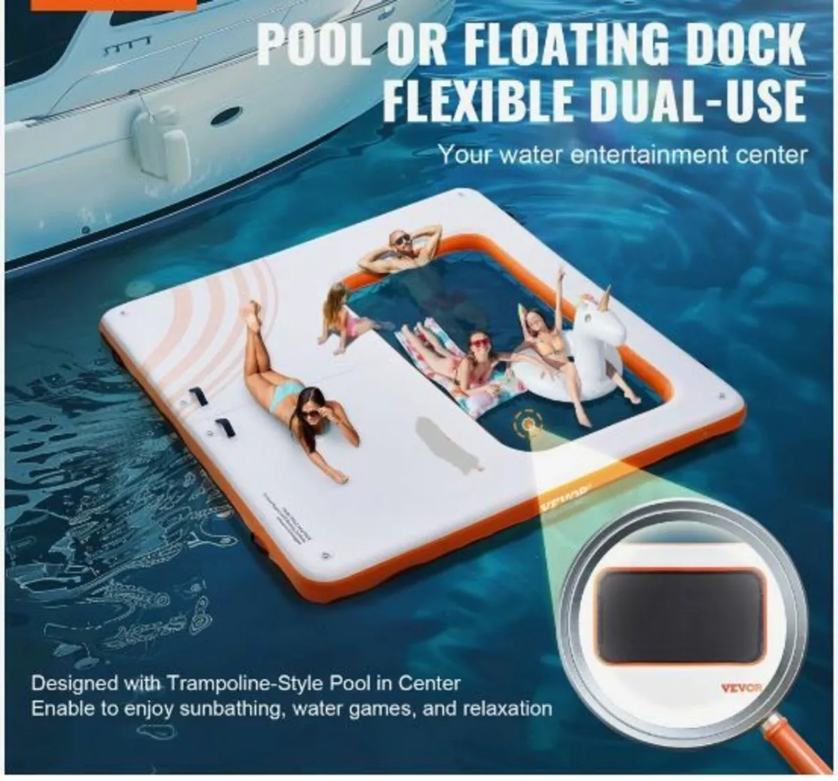 Inflatable Floating Dock, 8 x 5FT - Image 2