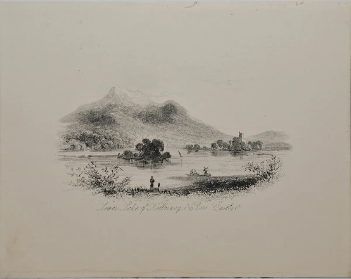 Lower Lake Killarney 1863 Antique Print - Image 2