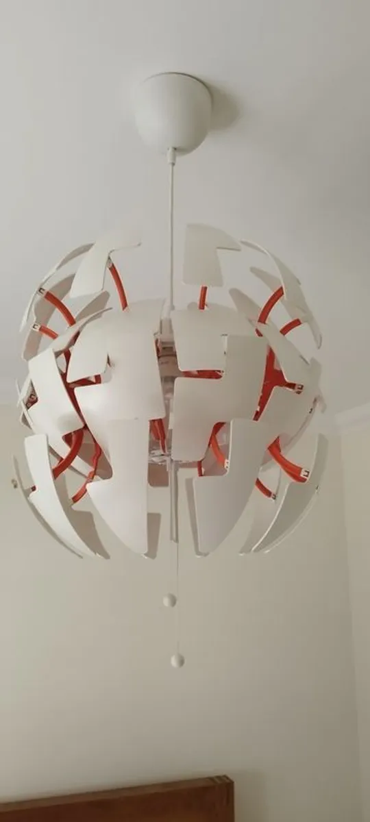 Light pendant, Ikea ps 2014 white and orange - Image 1