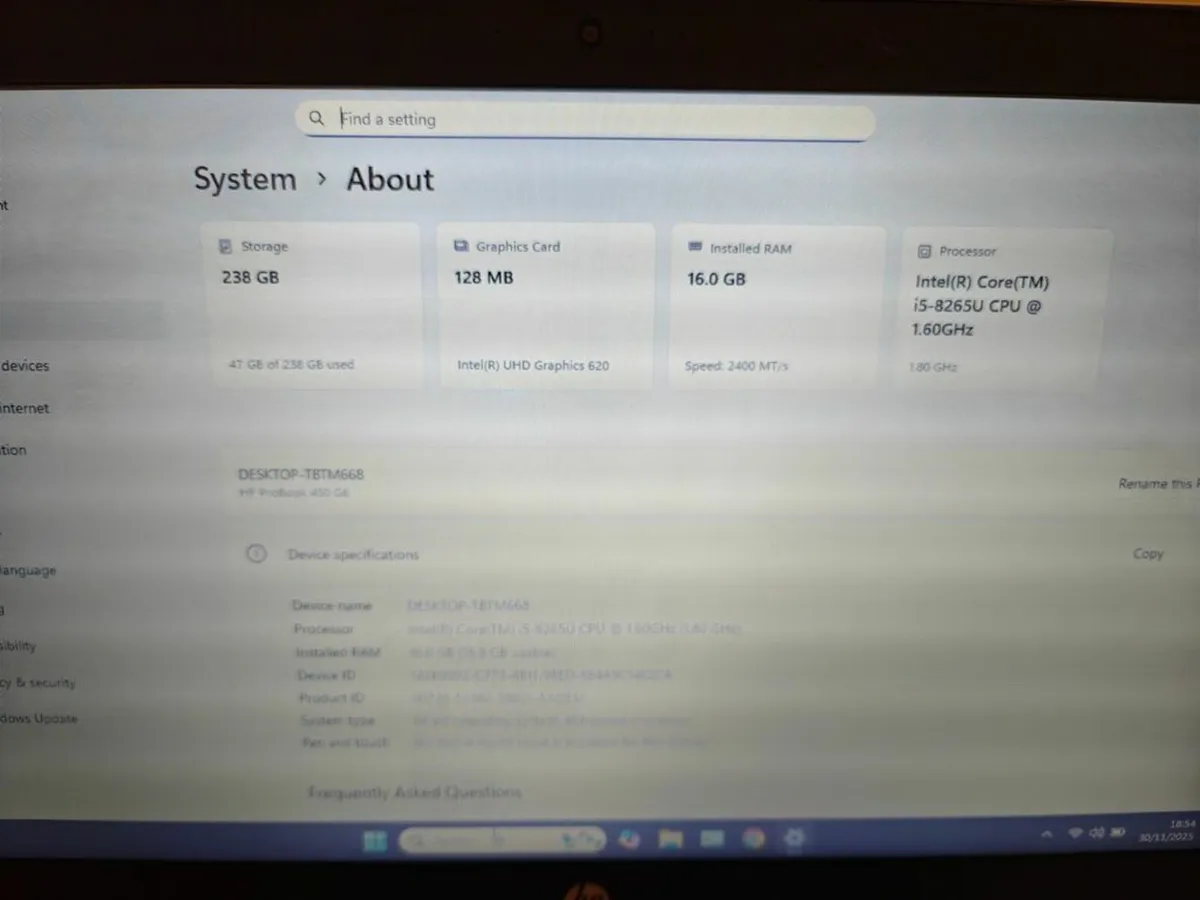 HP Probook 450 G6 | i5| 16GB | 256GB | 15.6" | - Image 3