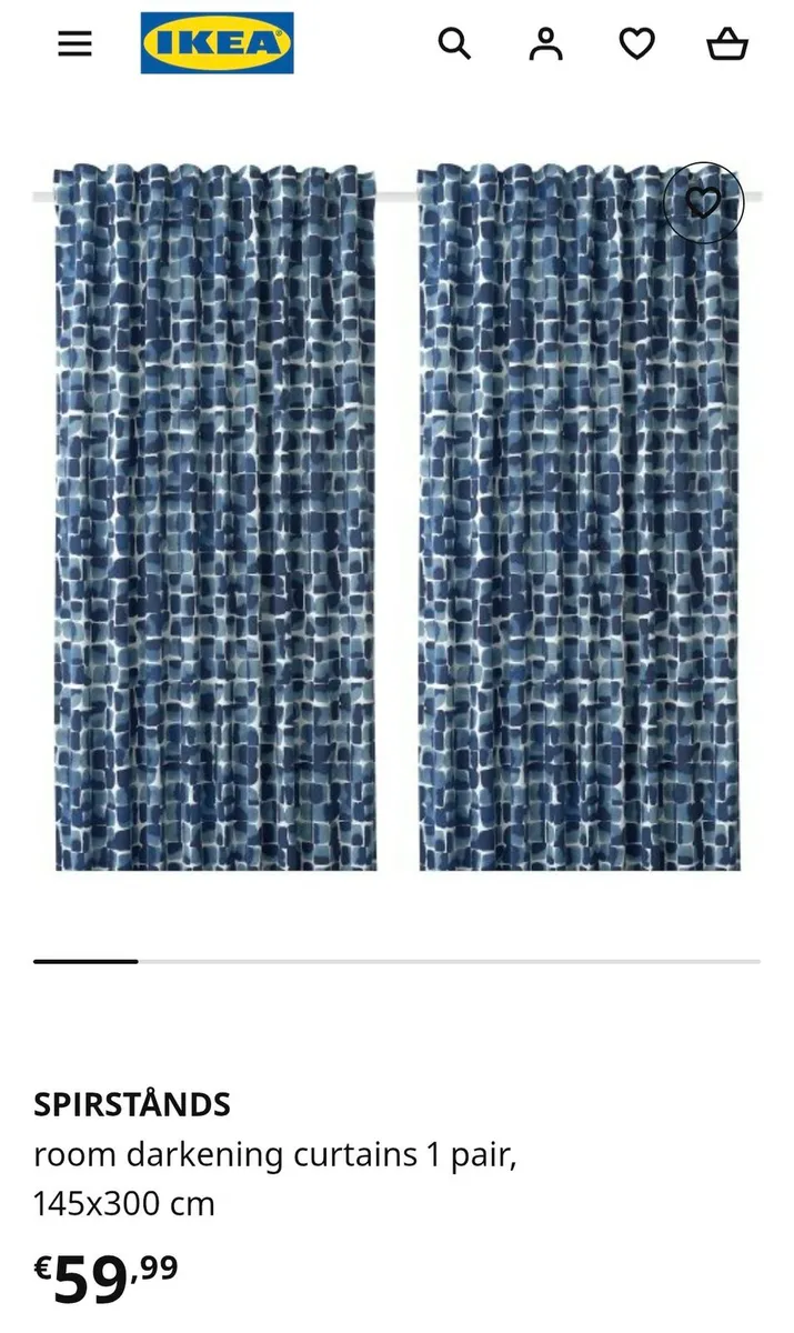 Brand New Blue Curtains 140cm X 250cm - Image 2