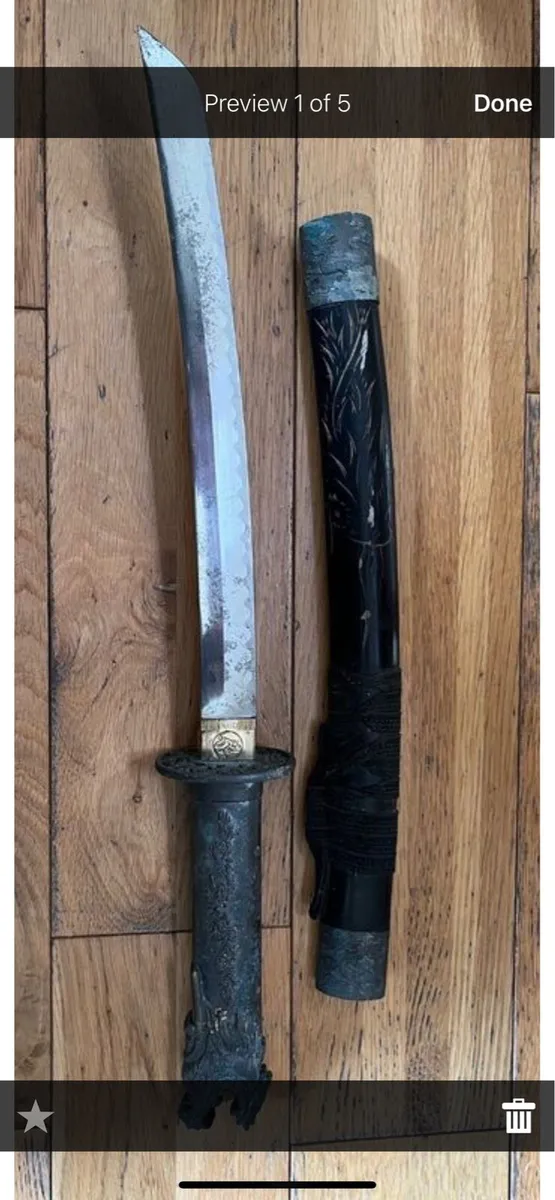 Vintage Chinese Dragon Head Knife - Image 2