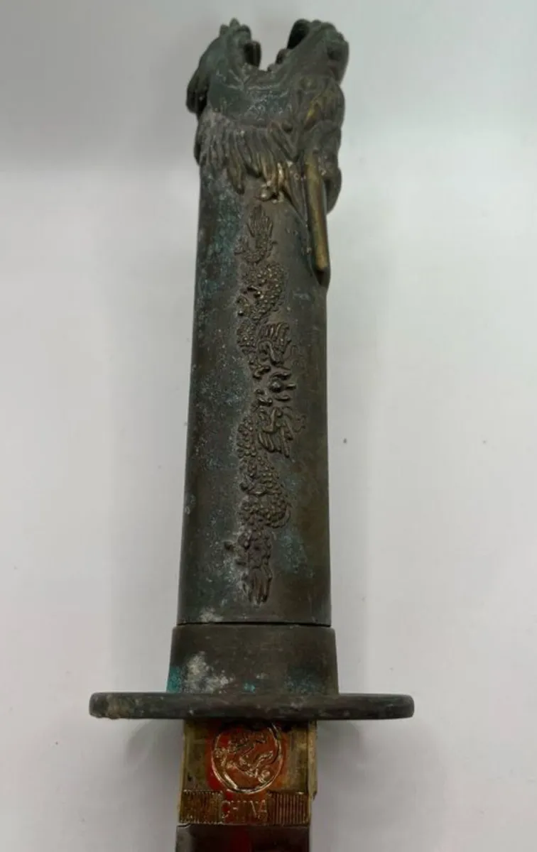 Vintage Chinese Dragon Head Knife - Image 4