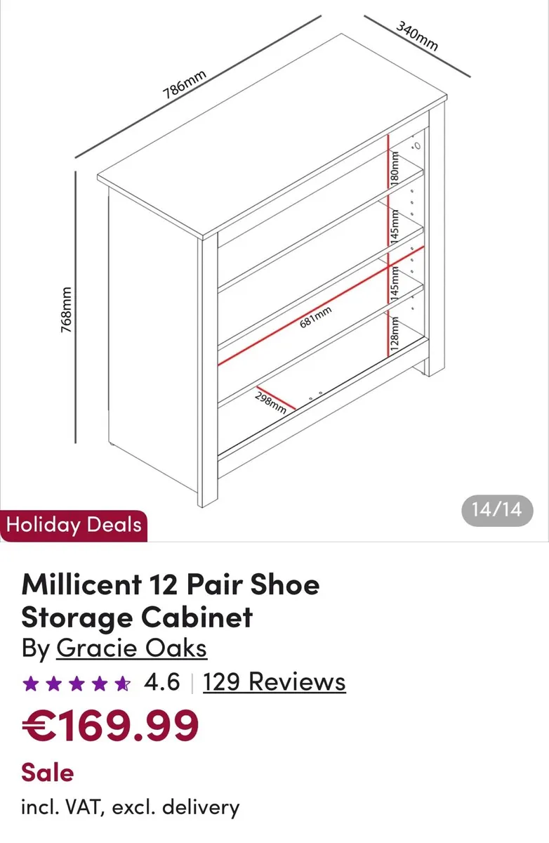 Millicent 12 Pair Shoe Storage Cabinet - Image 2
