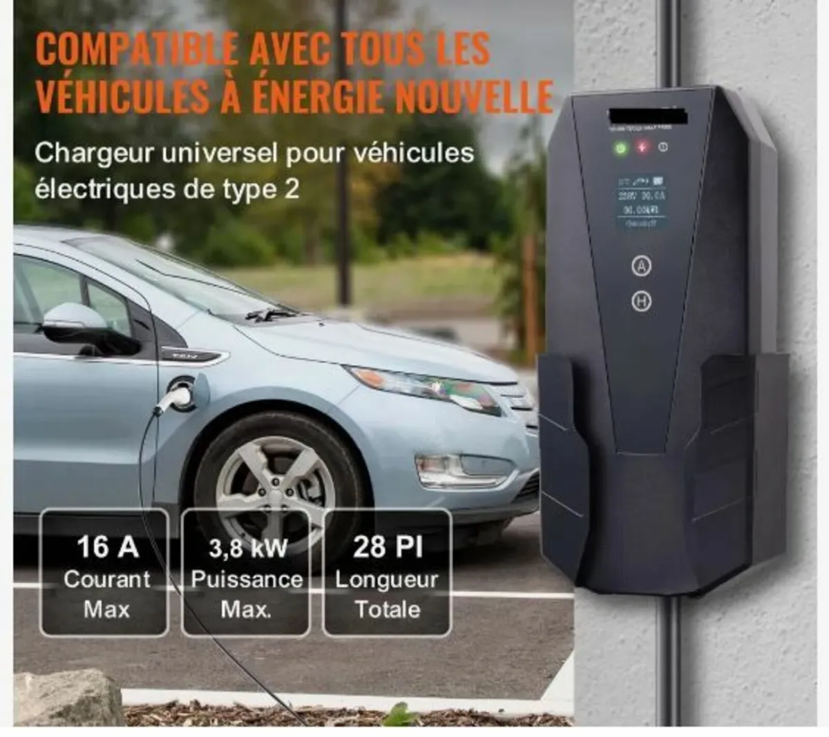 Portable EV Charger Type 2, 16A 3.7 kW - Image 2