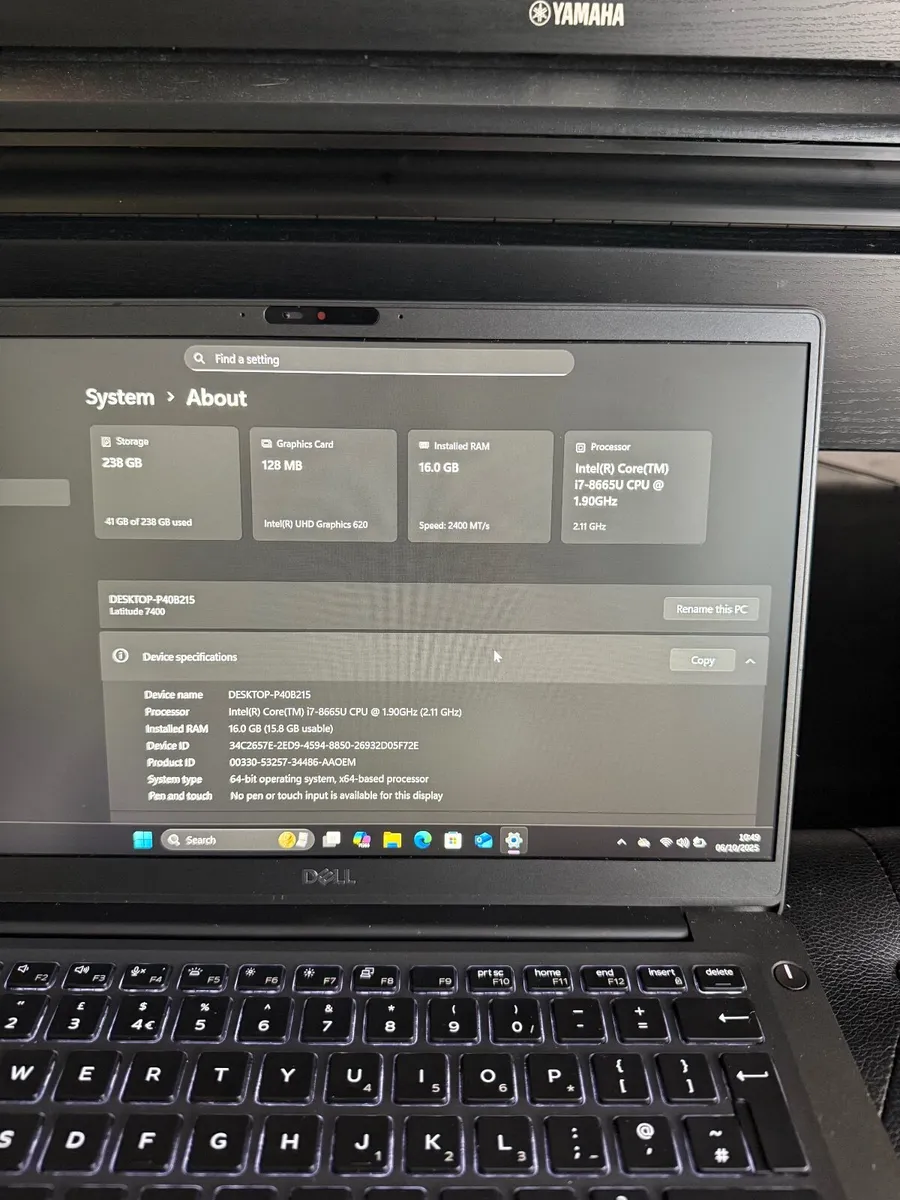 Dell Latitude 7400 Laptop i7/16GB/256SSD/FHD - Image 4