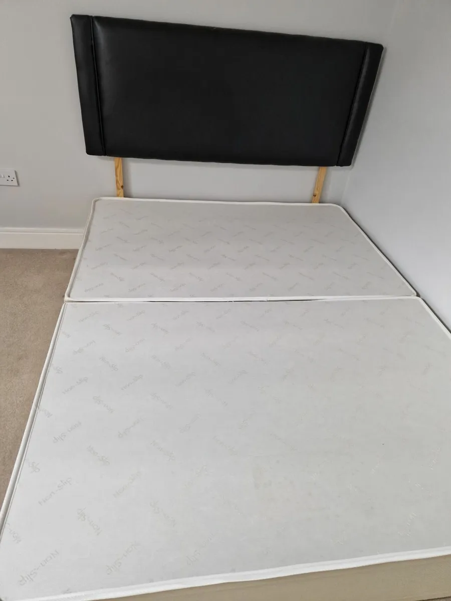 King size bed base plus headboard - Image 1