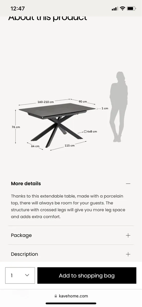 Kave home atminda table brand new in box - Image 2