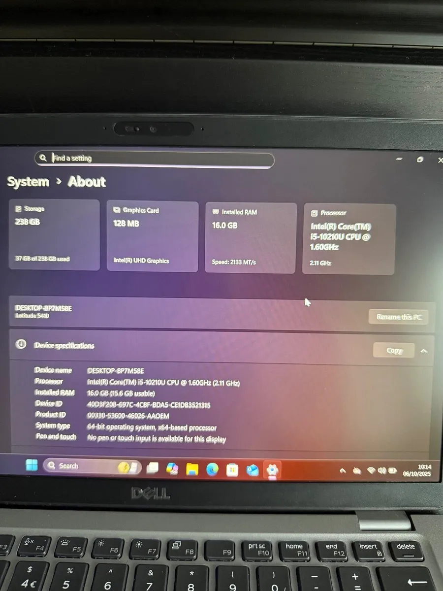 Dell Latitude 5410 Laptop i5/16GB/256SSD/FHD - Image 4