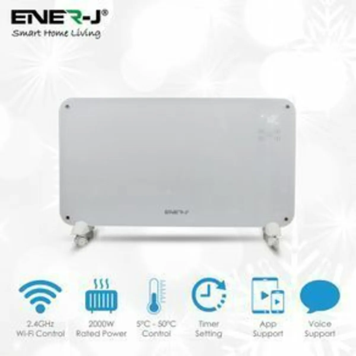 Wi-Fi Panel Heater 2KW White Glass - Image 1