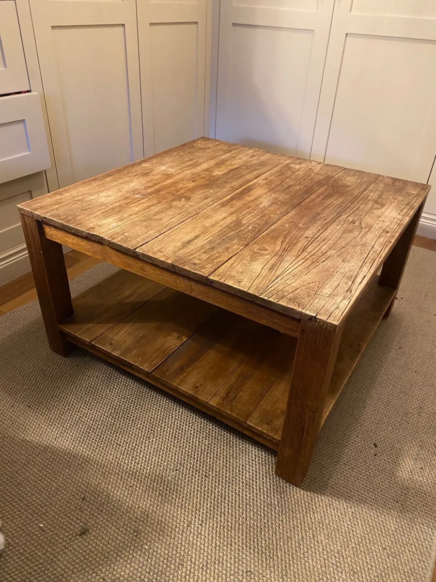 Antique Living Room Table - Solid Wood - 80x80x46 - Image 1