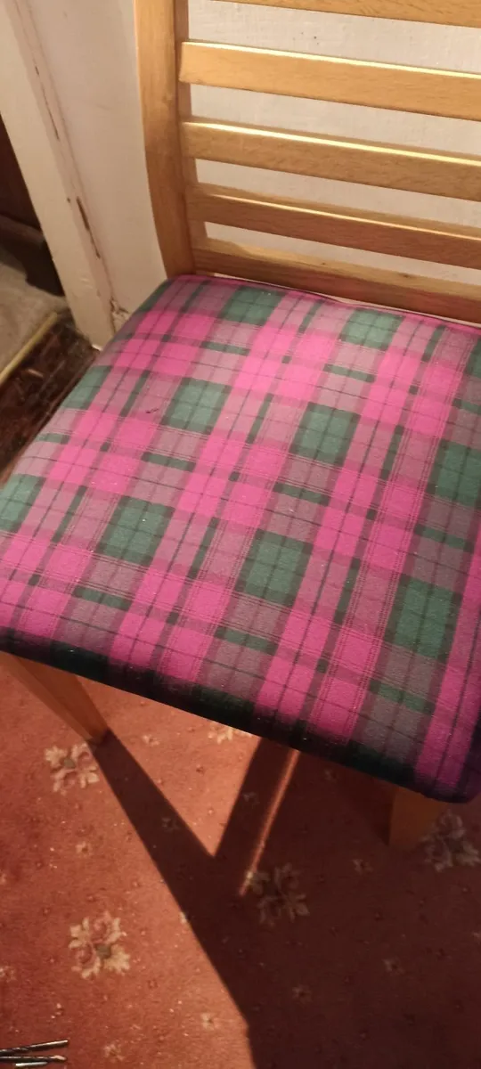 Pair of Solid Oak Dining Chairs - Image 1