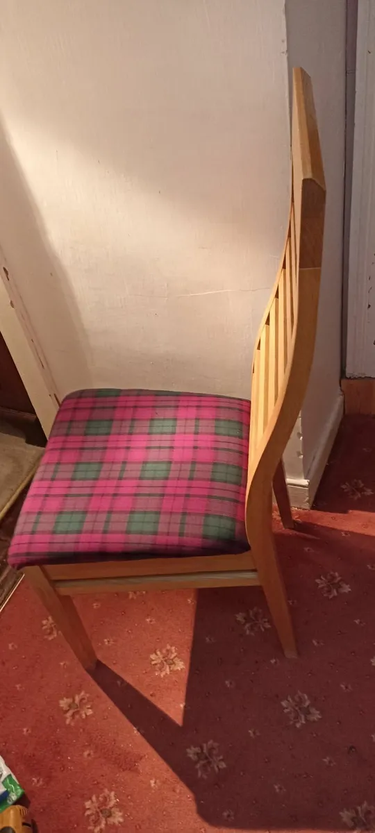 Pair of Solid Oak Dining Chairs - Image 3