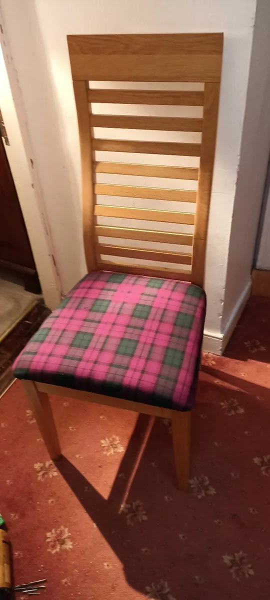 Pair of Solid Oak Dining Chairs - Image 4